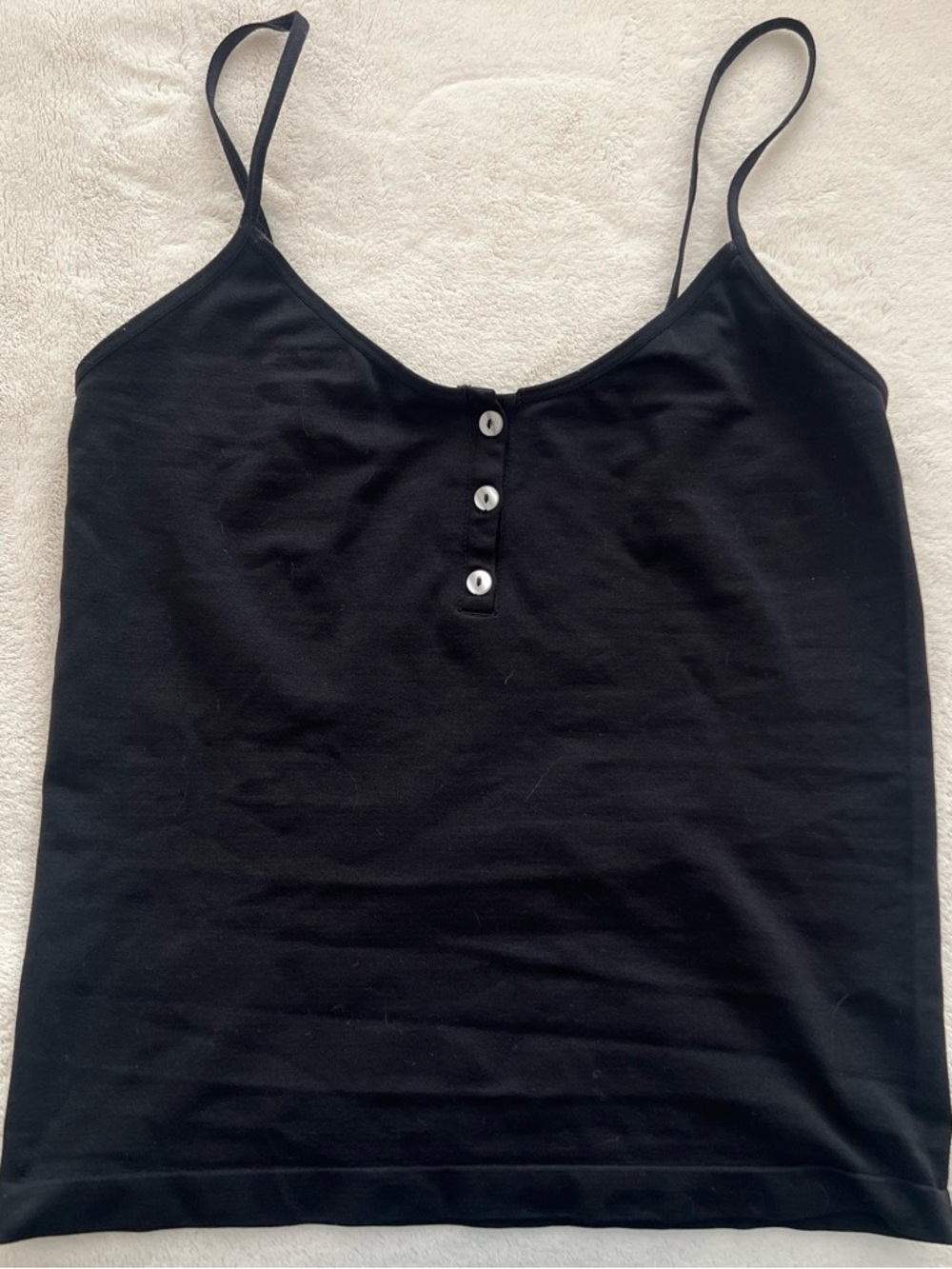 wild fable Black Spaghetti Strap Tank with Button Front